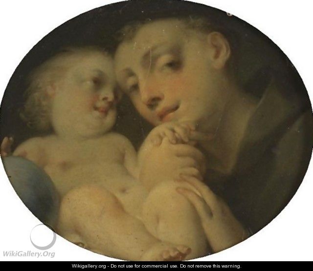The Infant Christ With Saint Anthony Of Padua - Giovanni Battista Tagliasacchi