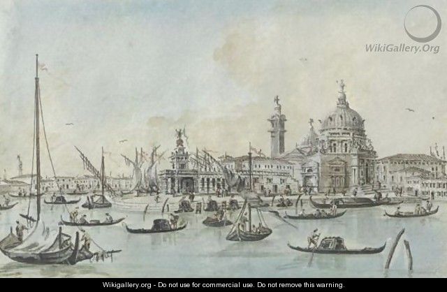 View Of Santa Maria Della Salute And The Dogana, Venice - Giacomo Guardi