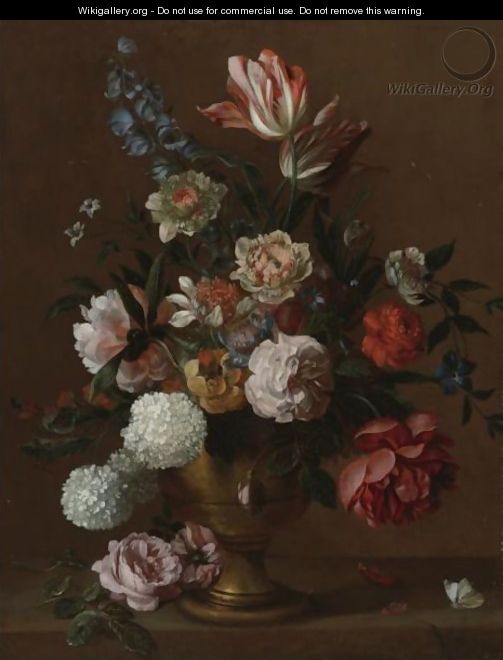 Still Life Of Flowers In A Vase - (after) Jacob Bogdani