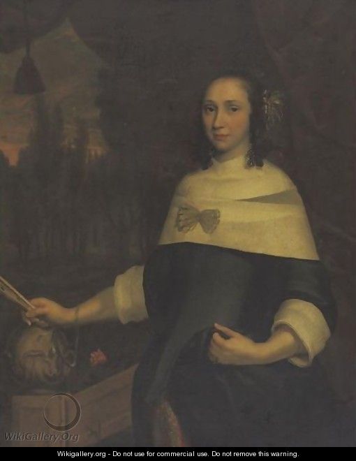 Portrait Of A Lady - (after) Caesar Van Everdingen