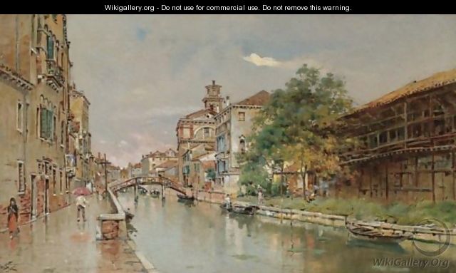 A Rainy Day On The Canal - Antonio Maria de Reyna