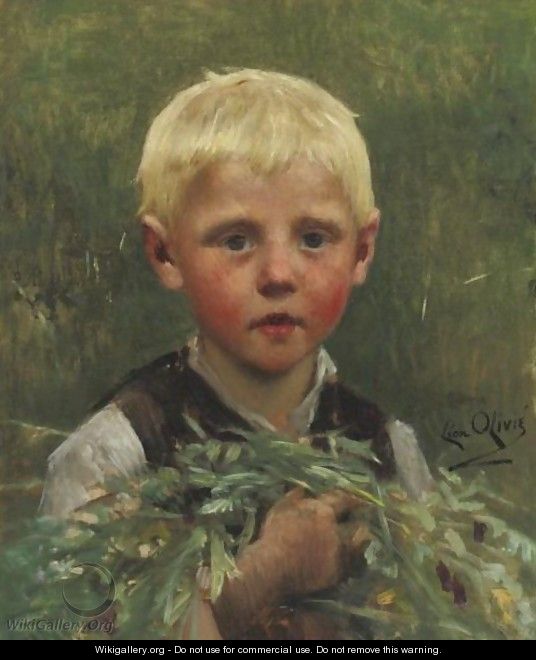 Portrait Of A Boy - Leon Olivie-Bon