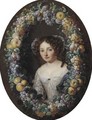 Portrait Of A Lady, Half Length, Framed By A Wreath Of Grapes, Apples And Plums - Jacob Ferdinand Voet