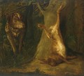 A FOREST LANDSCAPE WITH A HOUND APPROACHING HIS CATCH - (after) Jan Baptist Weenix