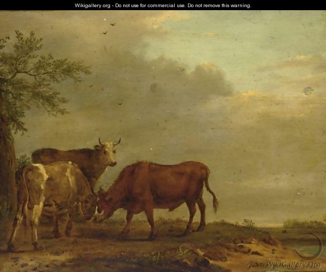 Fighting Bulls In A Landscape - (after) Adriaen Van De Velde