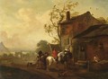 An Elegant Hunting Party Near An Inn - (after) Philips Wouwerman