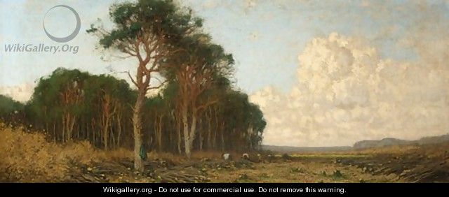 Woodcutters In A Forest Landscape - Cornelis Kuypers