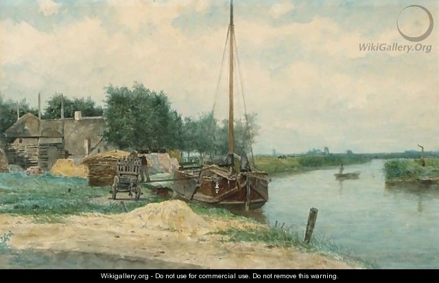 Moored Boats On The Eem, Baarn - Johan Conrad Greive