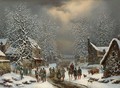 The Infantery Arriving In A Wintry Village - Louis Claude Mallebranche
