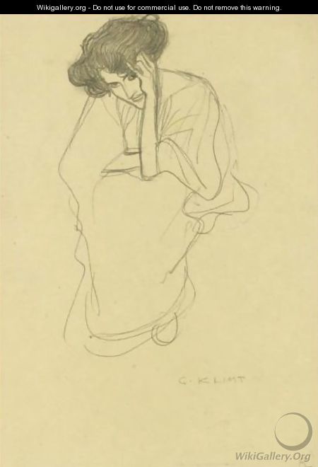 Seated Woman Resting - Gustav Klimt