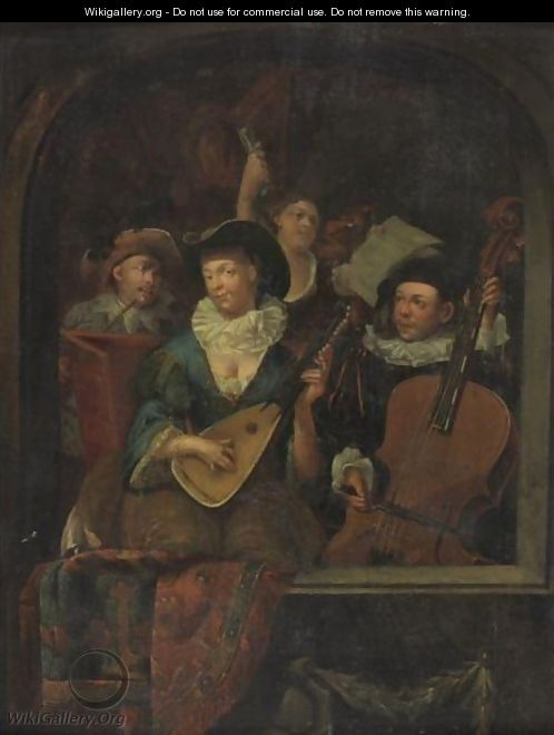 A Merry Company Playing Music - (after) Eglon Van Der Neer