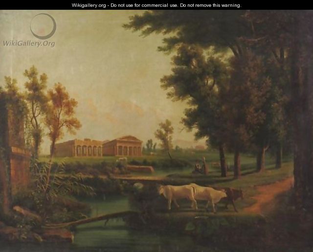 View Of The Temples Of Paestum - Continental School