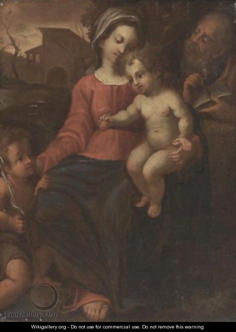 Holy Family With The Young Saint John The Baptist - Sienese School