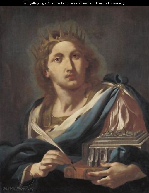 King Solomon Holding A Model Of The Temple - Sebastiano Conca