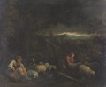 Landscape With Herdsmen And Their Flock - (after) Jacopo Bassano (Jacopo Da Ponte