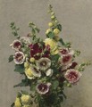 Roses Tremieres - Ignace Henri Jean Fantin-Latour