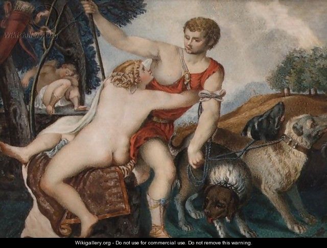 Venus And Adonis - (after) Tiziano Vecellio (Titian)