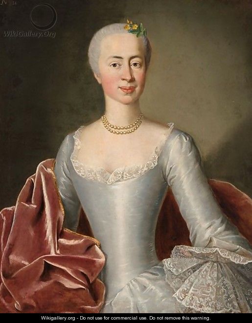 A Half Length Portrait Of A Lady - (after) Pesne, Antoine