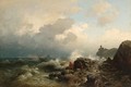 Fishermen On A Rocky Shore - Heinrich Ludwig Frische