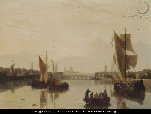 Dutch River Scene - (after) John Thomas Serres