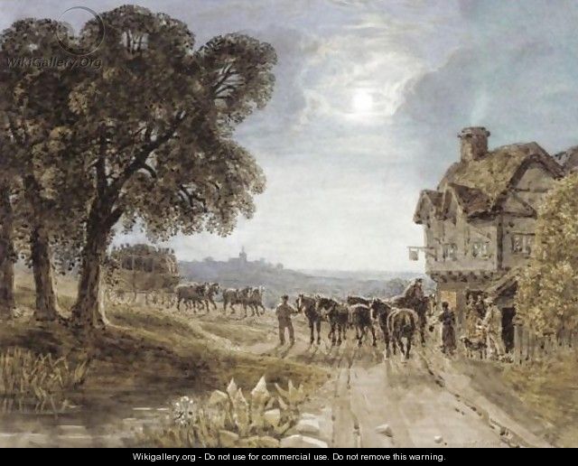 Outside A Country Inn - George Jnr Barret