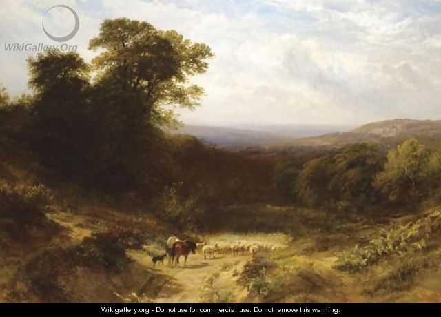 Returning From Market, Dusty Road, Surrey - George Cole, Snr.