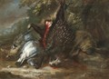 A Still Life With Dead Game And A Porcupine Hanging From A Branch - Baldassare de Caro
