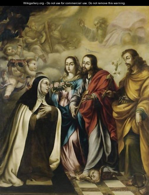The Vision Of Saint Catherine Of Siena - (after) Juan De Valdes Leal