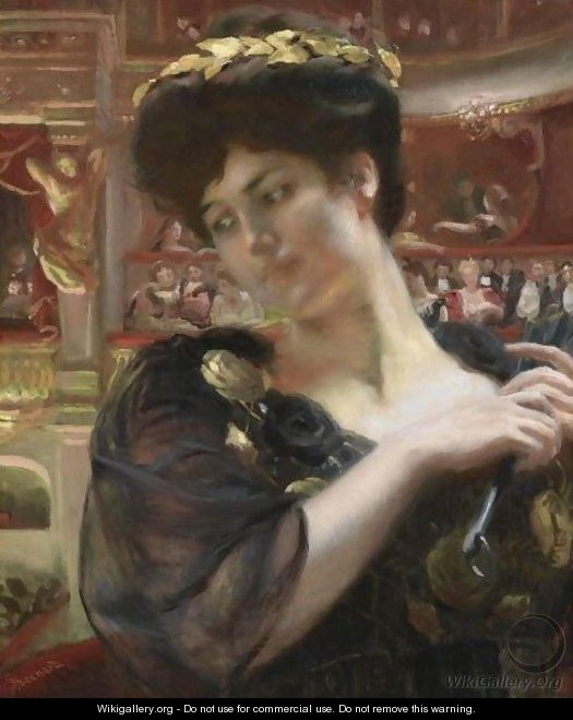 The Comedie Francaise (Possibly A Portrait Of The Actress Rejane) - Paul Albert Besnard