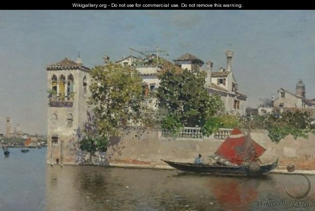 A View Of A Venetian Garden - Martin Rico y Ortega
