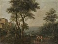 An Italianate Landscape With Figures Resting In The Foreground - Andrea Porta
