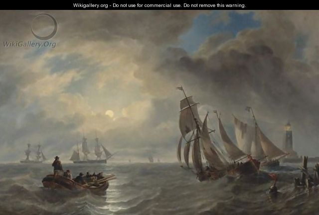 Ships On Choppy Seas - James Wilson Carmichael