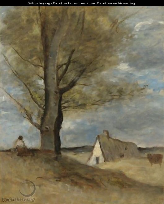 Study Of A Landscape With Figure - Jean-Baptiste-Camille Corot