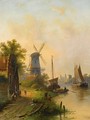 A River Landscape With A Windmill - Jan Jacob Coenraad Spohler