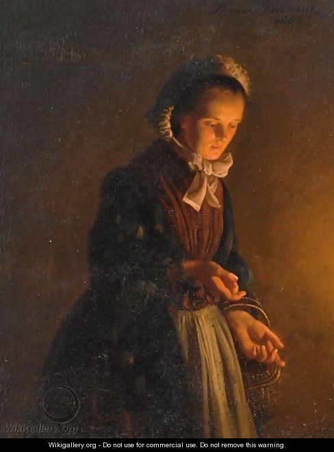 A Servant Girl By Candle Light - Petrus Van Schendel