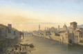 Florence, A View Of The River Arno - Antoine Marie Perrot