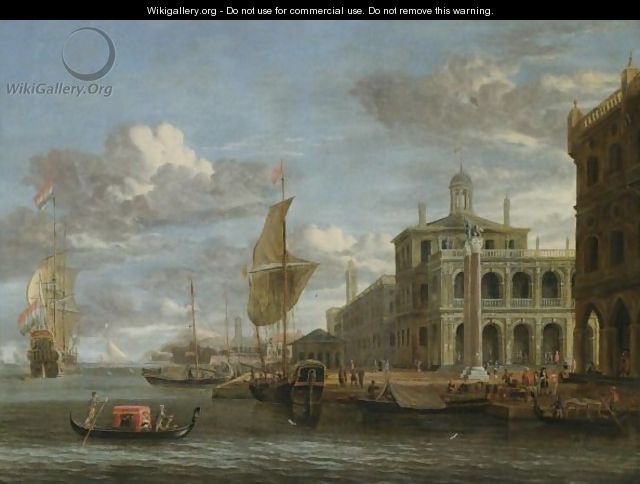 Venice, A Capriccio View From The Bacino With The Piazzetta And Dutch Shipping - Jacobus Storck