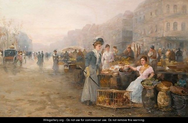 A Busy Market - Emil Barbarini