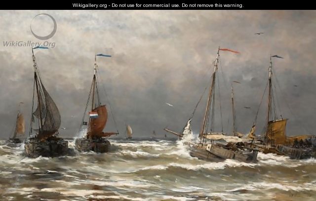 Bomschuiten At Sea 5 - Hendrik Willem Mesdag