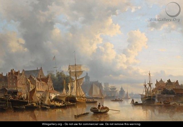 Ships On The River Ij, Amsterdam - Everhardus Koster