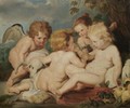 The Christ Child With The Infant Saint John The Baptist And Putti In A Landscape - (after) Sir Peter Paul Rubens