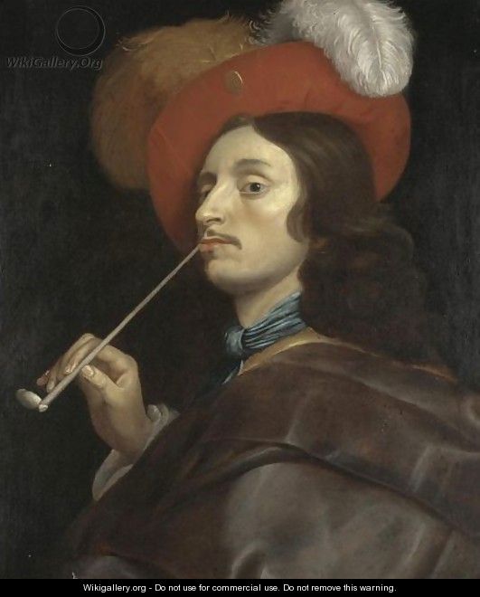 A Cavalier Smoking A Pipe - (after) Theodoor Rombouts