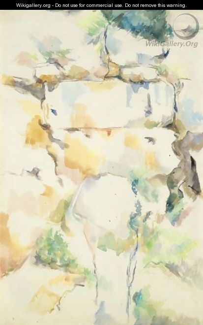 Rochers Pres Des Grottes Au-Dessus De Chateau Noir - Paul Cezanne