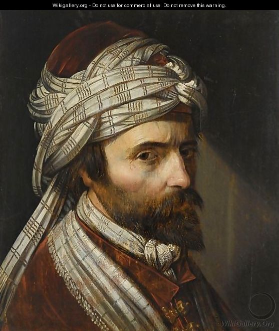 A Tronie Of A Man, Head And Shoulders, Wearing A Turban - Engel Jansz. Rooswijck