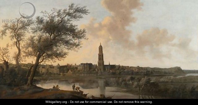 A Panoramic View Of Rhenen Seen From The West, Along The Bank Of The River Rhine - Anthony Jansz van der Croos