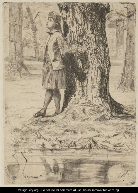 Seymour Standing Under A Tree - James Abbott McNeill Whistler