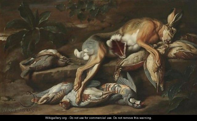 A Still Life With A Hare And Other Dead Game - Jacob van der (Giacomo da Castello) Kerckhoven