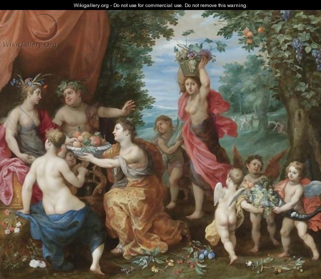 A Bacchanal With Ceres, Bacchus And Venus - Jan, the Younger Brueghel