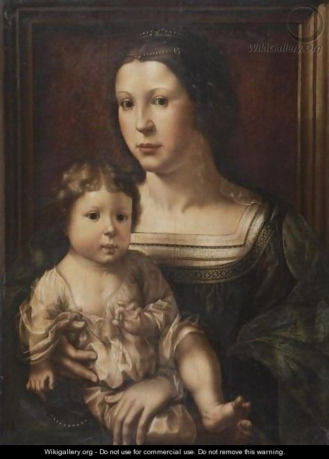 The Virgin And Child, Said To Be A Double Portrait Of Anna Van Bergen, Marquise De Veere, And Her Son - (after) Jan (Mabuse) Gossaert