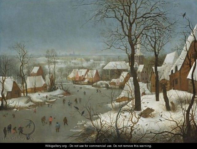 Winter Landscape With A Bird-Trap 2 - (after) Pieter The Younger Brueghel